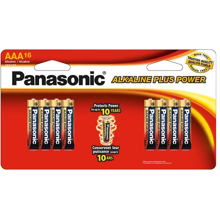 LR03PA16BH Panasonic Alkaline Size "AAA" Plus Power (16-Pack)