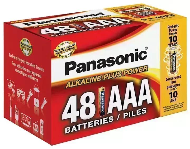 LR03PA48PC Panasonic Alkaline Size "AAA" Plus Power (48-Pack) Blister Box