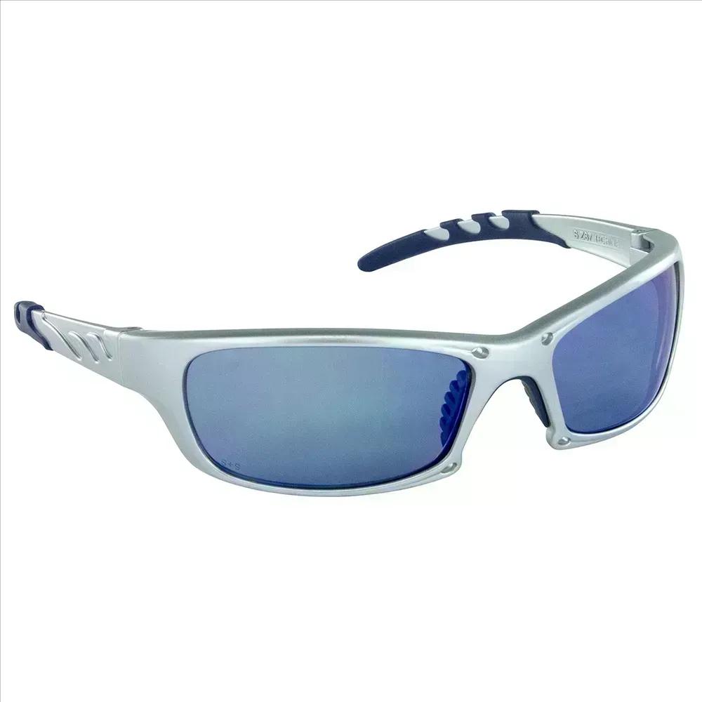 SAS Safety GTR Safety Glases w/ Silver Frames and Ice Blue Mirror Lens in Polybag