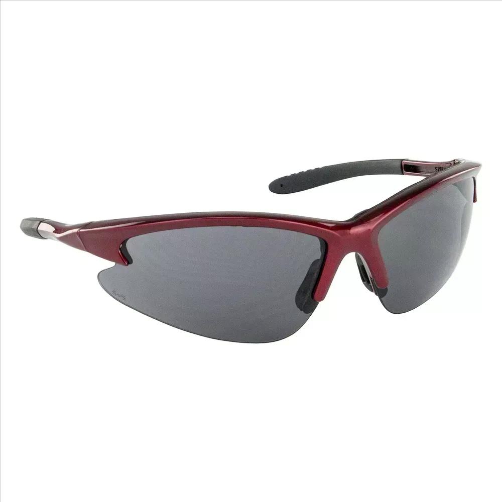 SAS Safety DB2 Safe Glasses w/ Red Frame and Shaded Lens in Polybag