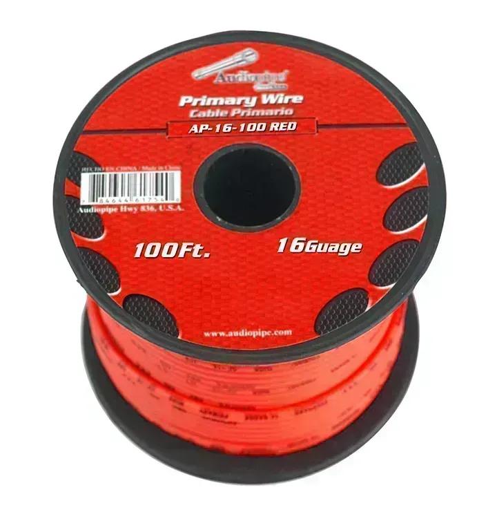 AP16100RD Audiopipe 16 gauge 100ft Red primary wire