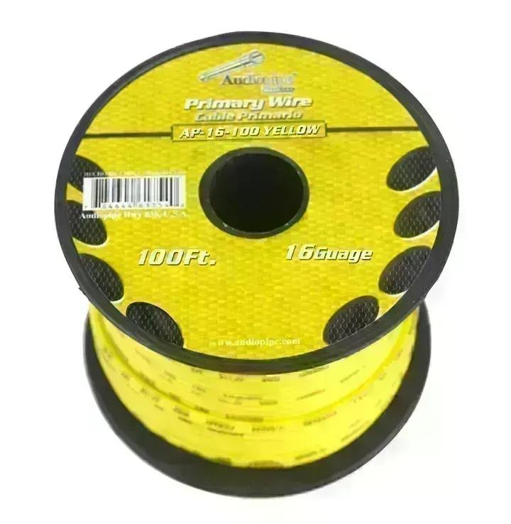 AP16100YW Audiopipe 16 gauge 100ft Yellow primary wire