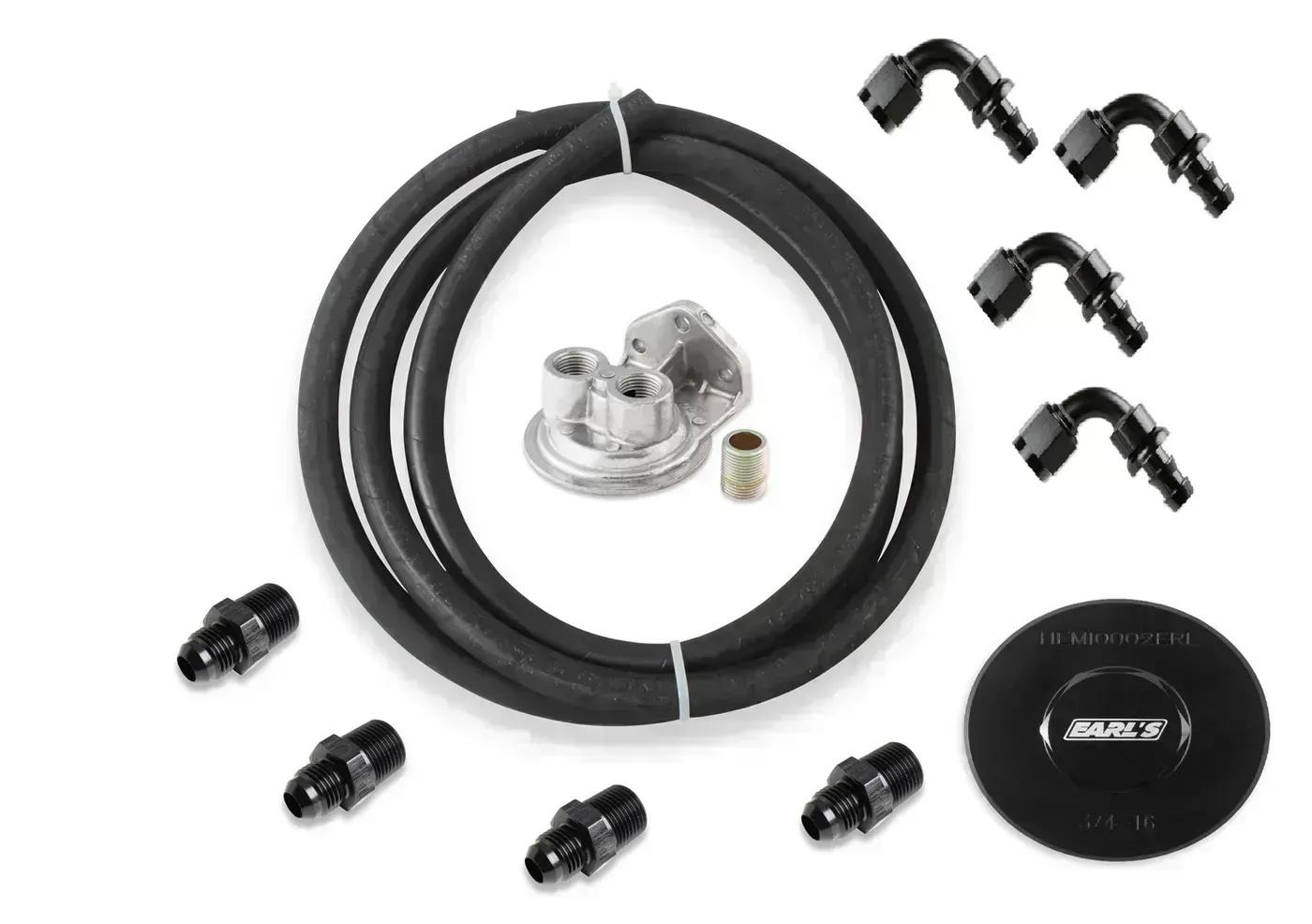 Earl's Performance HEMI0004ERL Engine Oil Filter Remote Mounting Kit